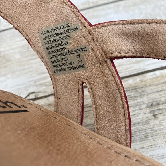 Earth Shoes Sandals Sz 11M Marietta Capella Red Leather Strappy Coastal Boho - Picture 7 of 13